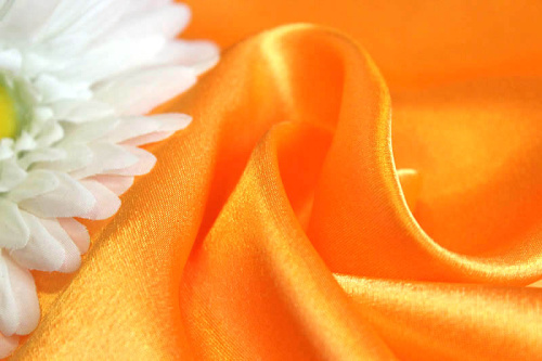  Ткань 2000 Крепсатин, ш.150см., №409 оранжевый  ТриКатушки