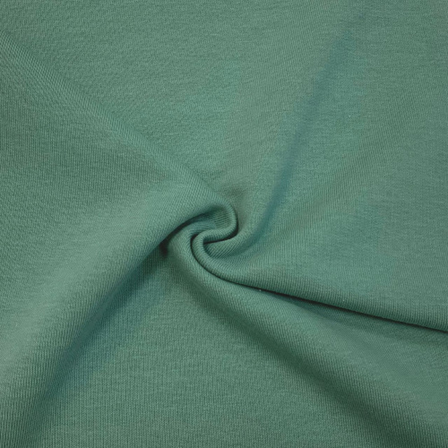  Ткань Футер 3-х нитка г/к петельный 320гр.кв.м, 80% Хб + 20% ПЭ, пенье, цв. Зеленый гранит  ТриКатушки