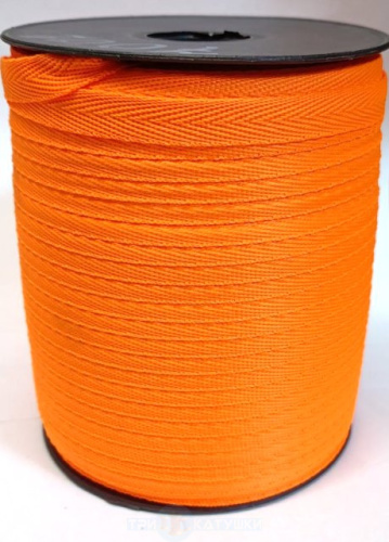  Лента киперная 10 мм. 100% п/э цв. 7002/250 м Оранжевый сигнальный  ТриКатушки