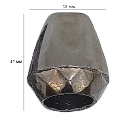  Наконечник для шнура (Колокольчик) арт.8422 цв.Черный Никель (уп1000шт)  ТриКатушки