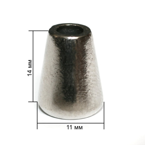  16643К никель концевик металл h=14мм (упаковка 500 штук)  ТриКатушки