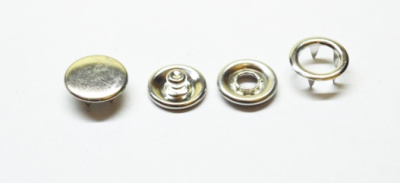 Розн.уп. Кнопка с крышкой  9,5 мм рубашечная цв. Никель (уп 50 шт.)