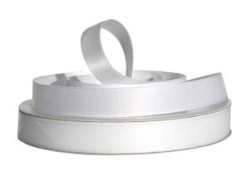  БЕЛЫЙ 12мм Лента атласная ДВУХСТОРОННЯЯ (рулон 36 ярдов 32,9 метров)  ТриКатушки