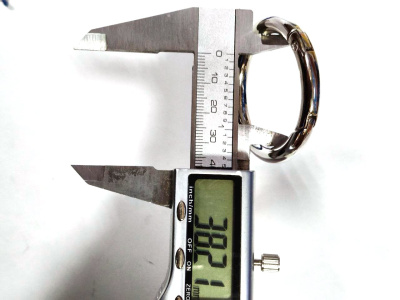  Кольцо-карабин  07730, металл, 40х6 мм, цвет никель (уп.9/100шт)  ТриКатушки