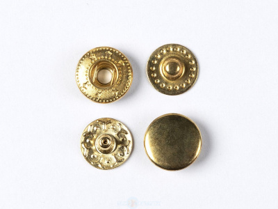  Кнопка VT-2 (10 мм) Альфа сталь цв. Золото(уп 1440 шт) NewStar  ТриКатушки