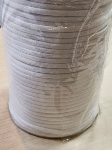  Шнур 6209-1139 круглый с наполнителем 5мм 100%ПЭ 5,0г/м (уп.100 м) цв.101 белый  ТриКатушки