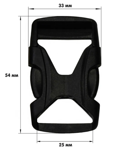  Фастекс (защелка-трезубец) FH-25 (25мм) цв.Черный РА (уп.10/100 шт)  ТриКатушки