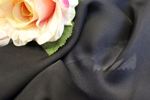  Ткань Шифон сатин арт.2013 ш. 150 см.,цвет №999 черный  ТриКатушки