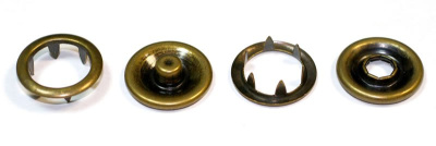  Кнопка металл (нерж)рубашечная, D=15 мм, цв.Антик ( уп.1440 шт)  ТриКатушки