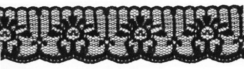  722 черный кружево-капрон 30мм (намотка 27,4 метров)  ТриКатушки