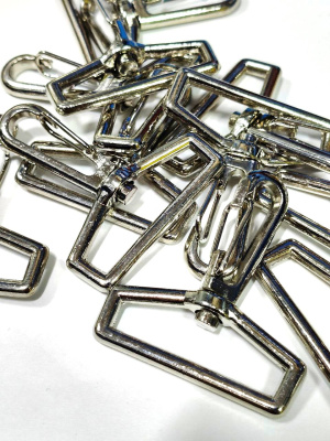  Карабин поворотный металл 38*54мм (уп.200шт) Никель  ТриКатушки