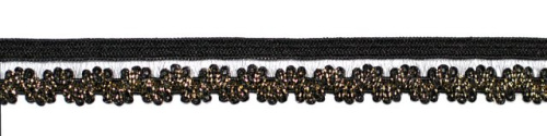  5448 черный/золото резинка бельевая 13мм (намотка 144 ярда = 131,7 метра)  ТриКатушки