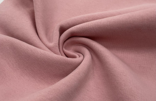  Ткань Футер 3-х нитка г/к с начесом 260гр.кв.м, 70% Хб+30% ПЭ, пенье, цв. Роза  ТриКатушки