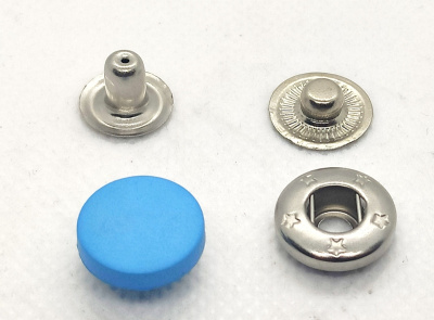  Кнопка с пластиковой крышкой 15 мм (уп. 20 шт)цв.168 Голубой ProKnopka  ТриКатушки