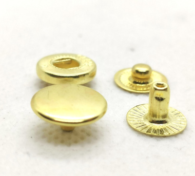  Кнопка 12,5мм Альфа сталь цв. Золото (уп 1440шт) СТОРМ  ТриКатушки