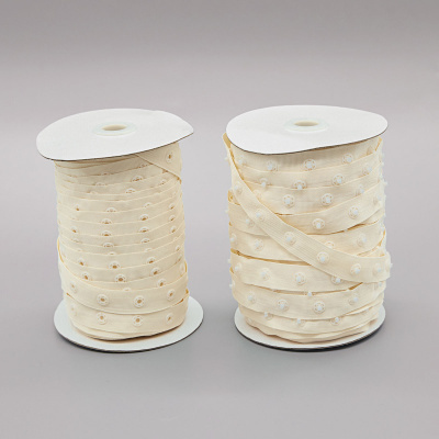  Тесьма с кнопками шир.1,8 см между кнопками 2,5 см цв. Молочный (306) (уп.50 ярд = 45,7 м)  ТриКатушки