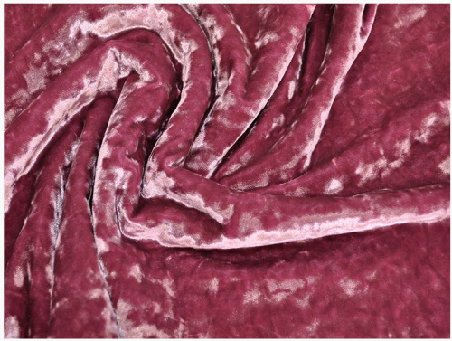  Ткань SPT-280 Бархат стрейч крэш (Корея) цв. малиновый (l-red)  ТриКатушки