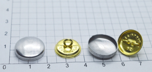  Заготовка для обтяжки пуговиц Presmak №28 (18мм) СТАЛЬ, ножка цв. золото (уп 500шт)  ТриКатушки