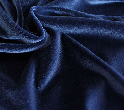 Ткань 3005 Бархат стрейч, ш.150см., №710 синий