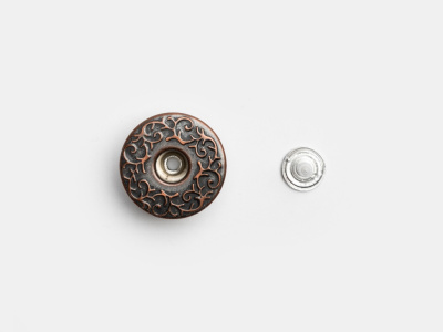  Джинсовая пуговица c отверстием 20 мм (латунь) JD121 стабильная, цв. оксид с медью/1000 шт  ТриКатушки