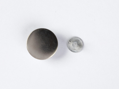  Джинсовая пуговица стабильная 14 мм - гладкая (сталь) цв. никель/1000шт  ТриКатушки