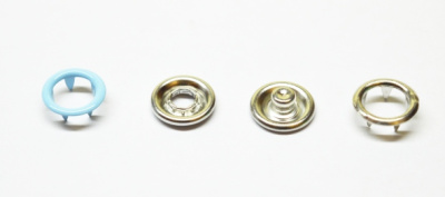  Кнопка 10,5 мм рубашечная (кольцо) нерж. покрытая эмалью цв. Голубой 198 (уп.50 шт.) ProKnopka  ТриКатушки