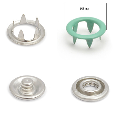  Кнопка рубашечная (кольцо) 9,5 мм - эмаль 251/1440 шт., цв. бирюзовый (циан)  NS  ТриКатушки