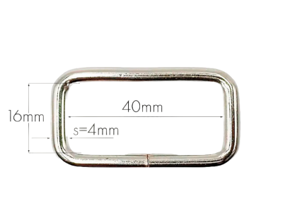  Рамка металл 40мм (38*16х4мм) цв.Никель (уп 10/100/200/1000шт)  ТриКатушки
