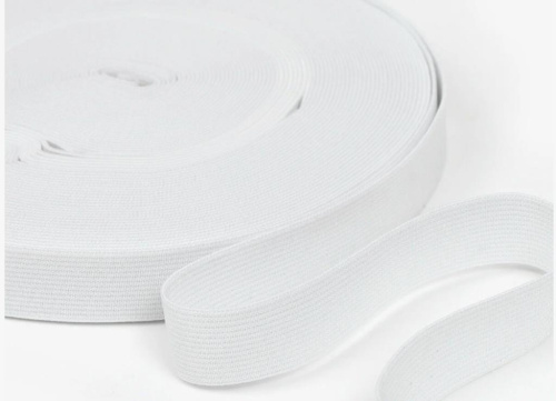  Резинка ткацкая 25мм, белая (рул.40м)  ТриКатушки