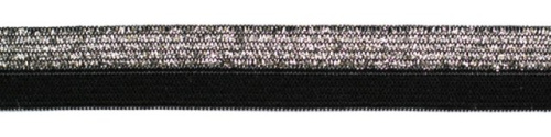  5216 черный/серебро резинка бельевая 16мм (намотка 144 ярда = 131,7 метра)  ТриКатушки