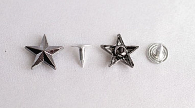  051-F никель Хольнитены декоративные "металл" 15мм (упаковка 500 штук)  ТриКатушки