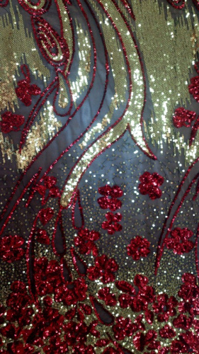  Ткань 5037 Сетка с пайетками №101  ТриКатушки