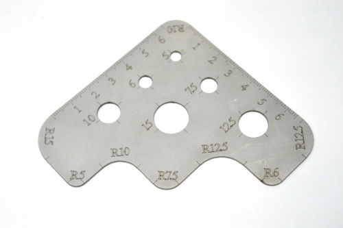  Лекало из нержавеющей стали с линейкой и радиусами ProKnopka  ТриКатушки