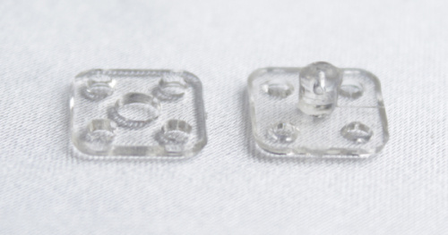  Кнопки квадратные №10 цвет прозрачный (упаковка 1000 штук)  ТриКатушки