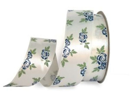  UT021-25-3002-165/145 Лента атласная с рисунком 25мм (рулон 20 ярдов = 18 метров)  ТриКатушки