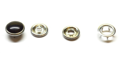  Кнопка с крышкой 9,5 мм рубашечная, жемчужина Черная (уп 50 шт.) ProKnopka  ТриКатушки