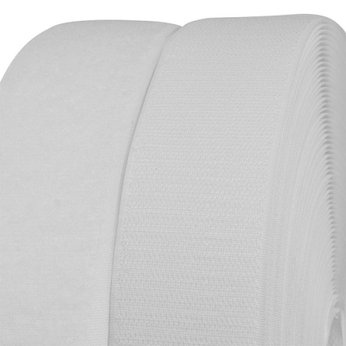  Лента-контакт (липучка велкро) пришивная 50мм  цв. Белый  (уп .50см)  ТриКатушки