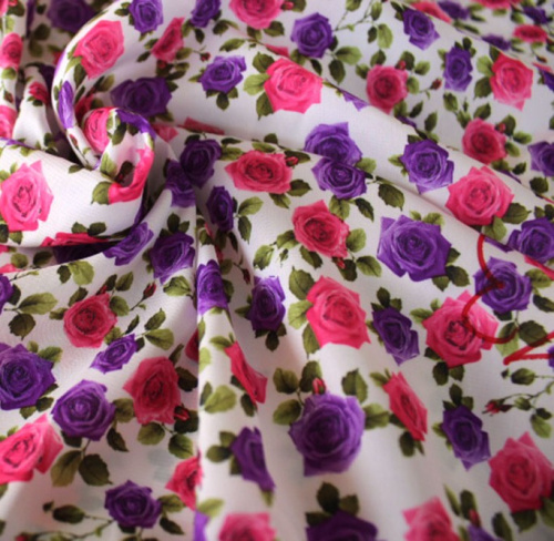  Ткань 2113 Шёлк искуственный ПРИНТ № 1  ТриКатушки