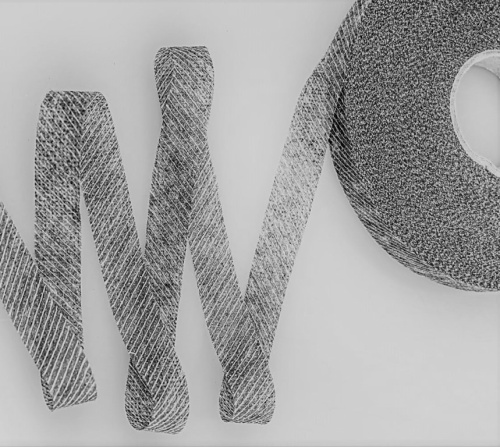  Лента нитепрошивная клеевая по косой 15мм цв.серый (рул.100 м.)  ТриКатушки