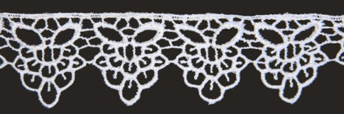  1084 белый Кружево вязанное 42мм (упаковка 15 ярдов = 13,7 метра)  ТриКатушки
