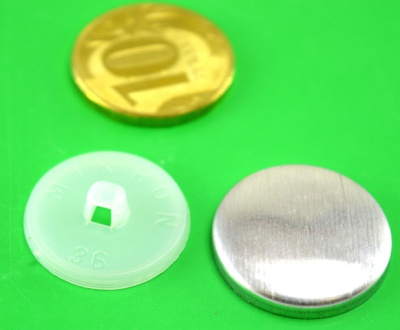 Заготовка для обтяжки пуговиц №36 (23мм) пластик цв. белый (уп 500шт)