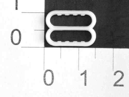  Пряжка регулятор для бюстгальтера Пластик 1208S белый ш.12мм (уп.50 шт.) "Proknopka"  ТриКатушки