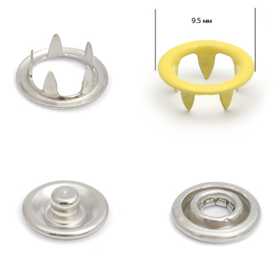  Кнопка рубашечная (кольцо) 9,5 мм - эмаль 350/1440 шт., оттенок желтого TALS  ТриКатушки