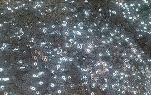  Ткань 5026 Сетка пайетки диск №999 черный  ТриКатушки