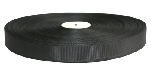  Лента репсовая 22мм (намотка 100 метров) черный  ТриКатушки