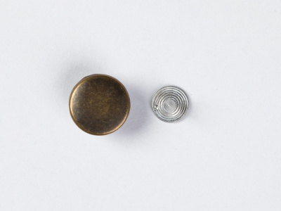  Джинсовая пуговица стабильная 14 мм - гладкая (сталь) цв. антик/1000шт  ТриКатушки