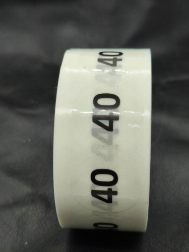  Размерник-наклейка на плёнке 40 (рул.500шт)  ТриКатушки