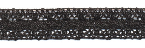  0063F черный кружево вязанное 25мм (намотка 20 ярдов = 18,3 метров)  ТриКатушки