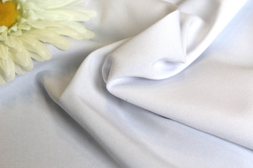  Ткань 2004 Блузочная ТиСи стрейч, цв. 000 белый  ТриКатушки