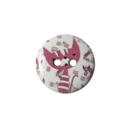  Пуговица деревянная, Мультяшные персонажи 18мм (Киска 4) (10шт.) Proknopka  ТриКатушки